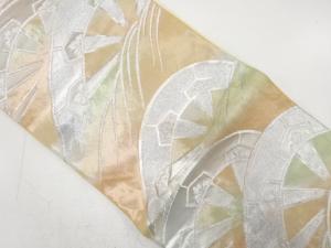 アンティーク　源氏車に桐模様織り出し袋帯（材料）